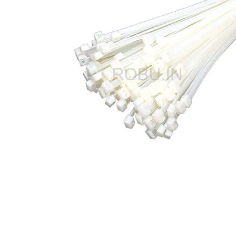 Nylon Cable Zip Ties 200mm White (100pcs)