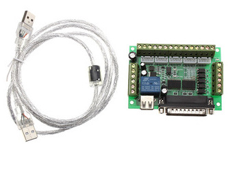 MACH3 Interface Board CNC 5 Axis with Optocoupler for Stepper Motor Driver and USB cable