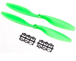 Orange HD Propellers 1050(10X5.0) ABS Props 1CW+1CCW-1pair Green (Robu.in)