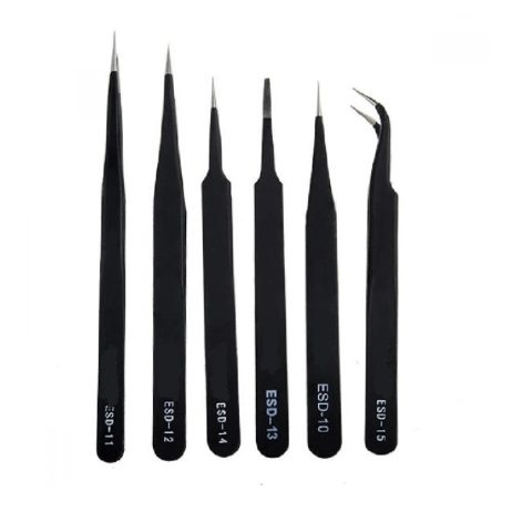 Anti-Static Tweezers 6pcs Set Vetus ESD