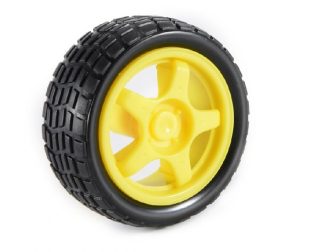 65mm Robot Wheel for BO Motors (Yellow)