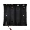 Black Plastic Storage Box Case Holder For Battery 4 x 18650 Cell Box, without cover (Robu.in)