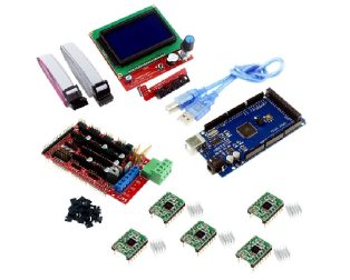 RAMPS 1.4 3D PRINTER CONTROLLER+Mega2560 with Cable compatible with Arduino +5Pcs 4988 Driver With Heat Sink+LCD 128×64 Display Kit