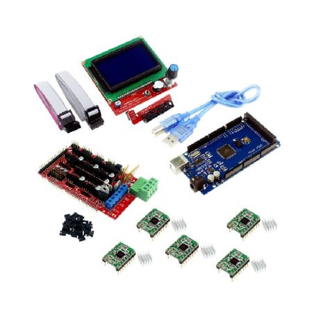 RAMPS 1.4 3D PRINTER CONTROLLER+Mega2560 with Cable compatible with Arduino +5Pcs 4988 Driver With Heat Sink+LCD 128×64 Display Kit