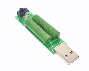 USB Mini Discharge Load Resistor 2A/1A with 1A green LED, 2A red LED (RObu.in)