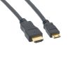 Mini HDMI To HDMI Cable 1 Meter Round High-Quality Copper-Clad Steel Black-ROBU.IN