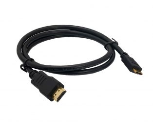 Mini HDMI To HDMI Cable 1 Meter Round High-Quality Copper-Clad Steel Black - ROBU.IN