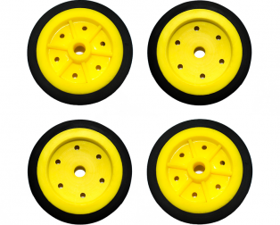 EasyMech 100mm Modified Heavy Duty(HD) Disc Wheels Yellow - 4Pcs