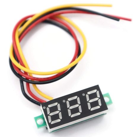 0.28inch 0-100V Three Wire DC Voltmeter Blue