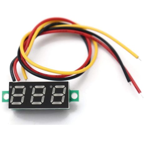 0.28inch 0-100V Three Wire DC Voltmeter Blue