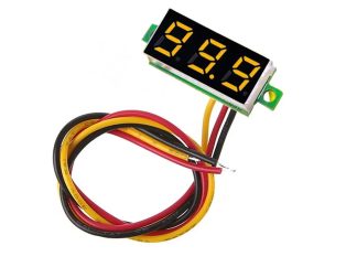 0.28inch 0-100V Three Wire DC Voltmeter Blue