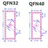 QFN32 QFN40 SMD to DIP Adapter PCB Board-2Pcs.