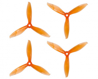 Orange HD Propellers 5149(5.1X4.9) Tri Blade Flash Propellers 2CW+2CCW 2 Pair-Tranparent Orange