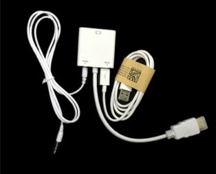 HDMI Male to VGA Female Adapter with 3.5mm AUX and USB to MicroUSB Power Cables