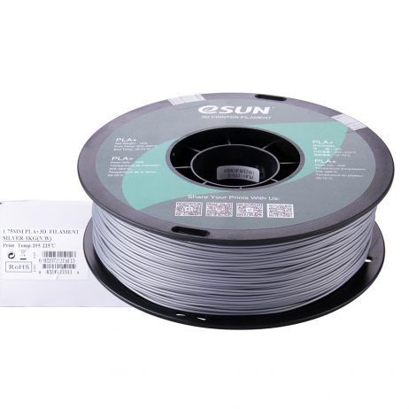 eSun PLA+ 1.75mm 3D Printing Filament 1kg-Silver