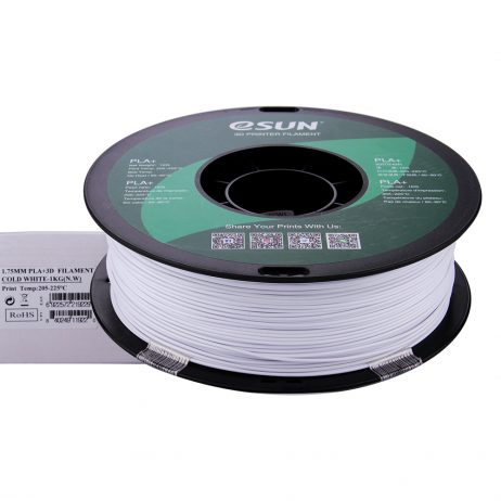 eSun PLA+ 1.75mm 3D Printing Filament 1kg-Cold White