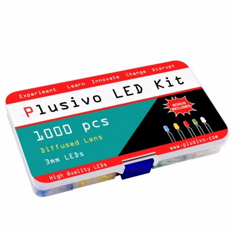 Plusivo 3mm Diffused LED Diode Assortment Kit