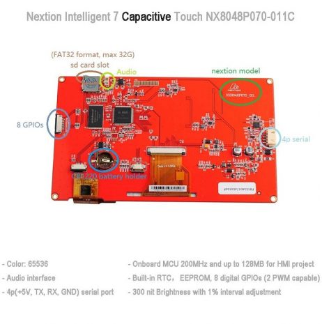 Nextion Intelligent NX8048P070-011C 7.0" HMI Capacitive Touch Display