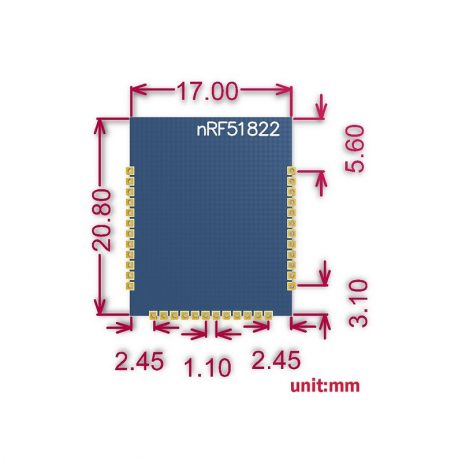 NRF51822 BLE4.0 Bluetooth 2.4G Wireless Module, Onboard Rev3