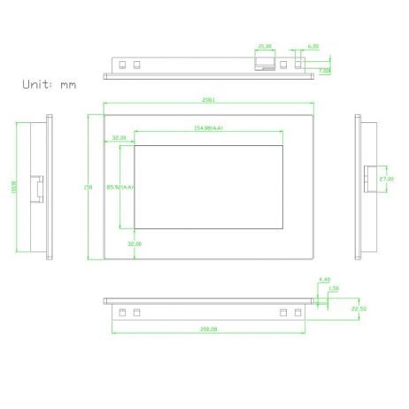 Nextion Enhanced NX8048K070-011R 7.0 HMI Resistive Touch Display with enclosure