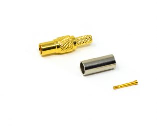 MMCX Coaxial Connector Male Straight Gold Plated Crimp Type