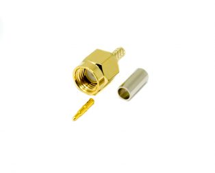 SMA Male Gold Plated Straight Plug Connector Crimp Type for Cables