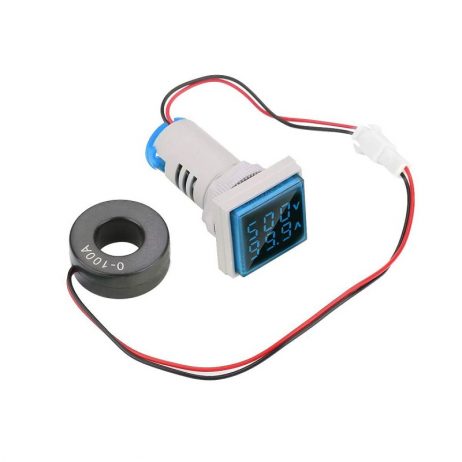 Generic 22mm 0 100A Ac 50 500V 20 75Hz Digital Voltmeter Ammeter Blue 3