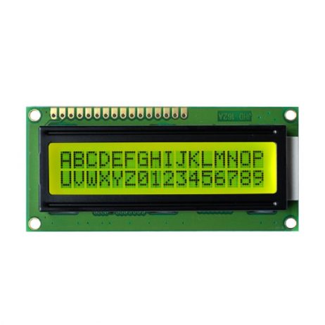 JHD 16×2 Character LCD Display With Yellow Backlight