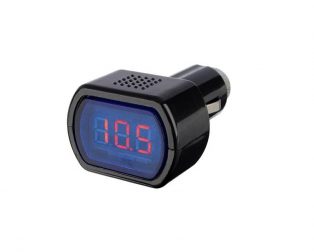 Mini Car LCD Battery Voltage Meter Monitor 12V Black