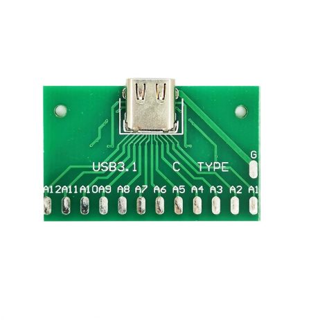 Generic USB 3.1 Female Socket Type C Connector 24 Pins Breakout PCB Board 2