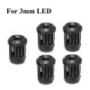 Generic 3mm Light Emitting Diode Lampenkap Protectors Black Pack of 5 2