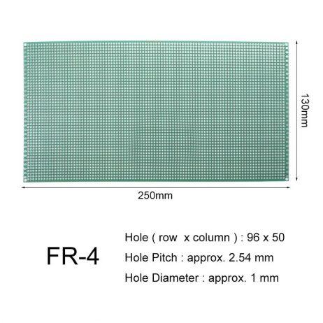 13 x 25 cm Universal PCB Prototype Board Single-Sided 2.54mm Hole Pitch