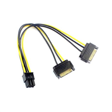 Generic Dual SATA 15PIN to 6PIN Graphics Card Power Cable 1