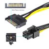 Generic Dual SATA 15PIN to 6PIN Graphics Card Power Cable 3