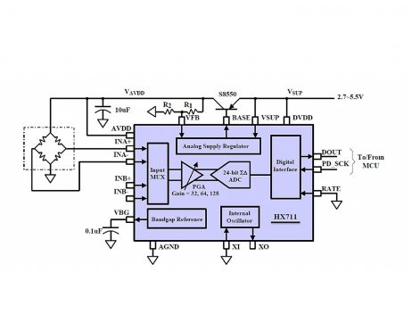 5 kg Load Cell with HX711AD Module, Shell and 4P DuPont Wire Kit