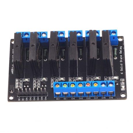 6 Channel 24V Relay Module Solid State Low Level SSR DC Control 250V 2A with Resistive Fuse