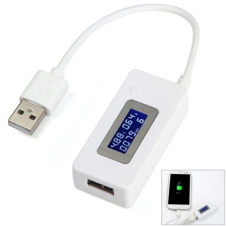 USB Tester Current and Voltage meter with LCD Screen Monitors for Mobile Power Capacity