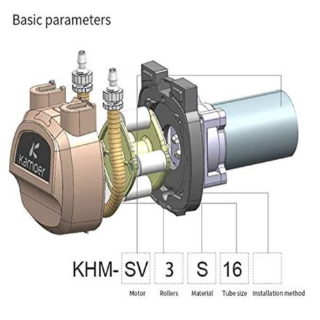 Kamoer KHM SV3S16 Kamoer Pump 24V BRUSHEDSV 0.4A S16 360mlminSilicon tube 3.26 3