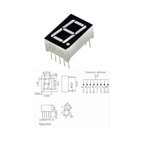 Generic 0.56 inch Red 1 Digit 7 Segment LED Display 10pin 3