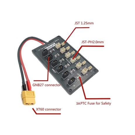 HobbyFly GNB27 and JST-PH 2.0 Connector 1S Lipo Battery Balance Parallel Charging Board Charger Board 6 Channel