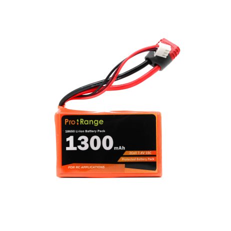 Pro-range ISR 18650 7.4V 1300mAh 15C 2S1P Li-Ion Battery Pack