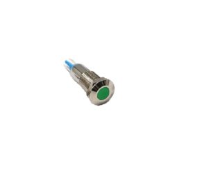 Green 3-9V 8mm LED Metal Indicator Light