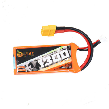 Orange 7.4V 1300mAh 25C 2S Lithium Polymer Battery Pack