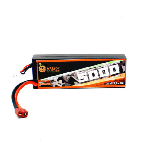 Orange 7.4V 5000mAh 50C 2S Hardcase Lithium Polymer Battery Pack