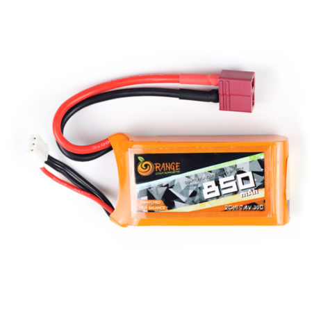 Orange 7.4V 850mAh 30C 2S Lithium Polymer Battery Pack