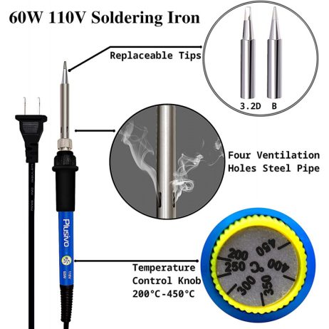 Plusivo Soldering Iron Kit with Digital Multi-meter V5 (EU Plug)