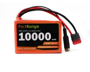 Pro-range NMC 21700 7.4V 10000mAh 3C 2S2P Li-ion Battery Pack