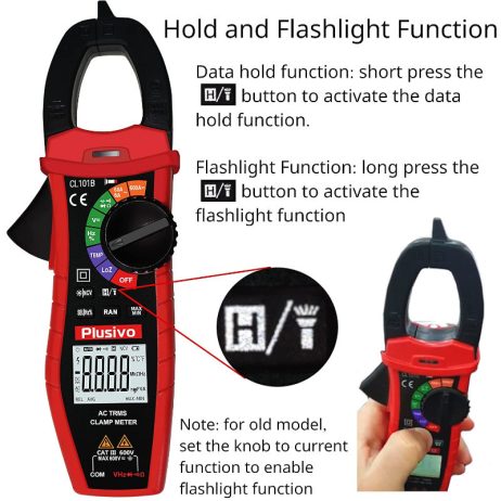 Plusivo ac digital clamp meter t rms 6000 counts