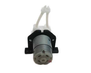 12V DC Peristaltic Dosing Pump for Aquarium Lab Analytical | 1mm ID x 3mm OD | 2 ~ 17 ml/min (L Bracket Black)