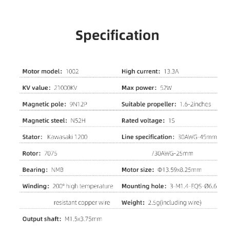 HGLRC SPECTER 1002 21000KV Brushless Motor